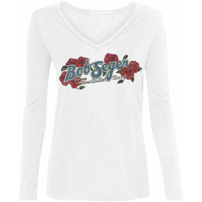 Bob Seger Roses Ladies Long Sleeve Tee